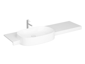 VOYAGE VANITY - Rectangular ceramic washbasin with integrated countertop _ VitrA Bathrooms